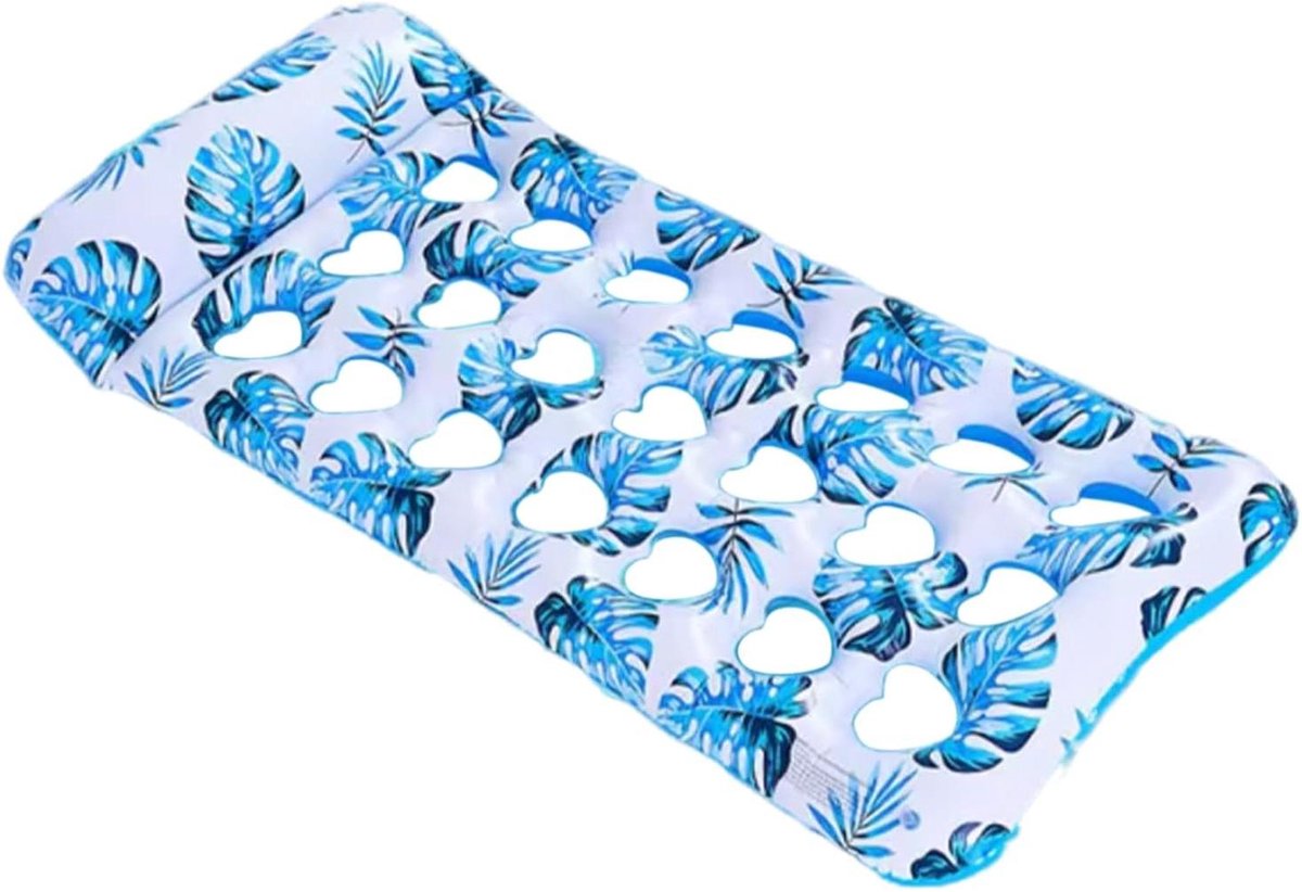 Zwembad Zonnebad Drijver - Luchtbed Ligstoel - Ontspannen in Water - Verbeterde Luchtdichtheid - 176x86x2 cm - Blauw