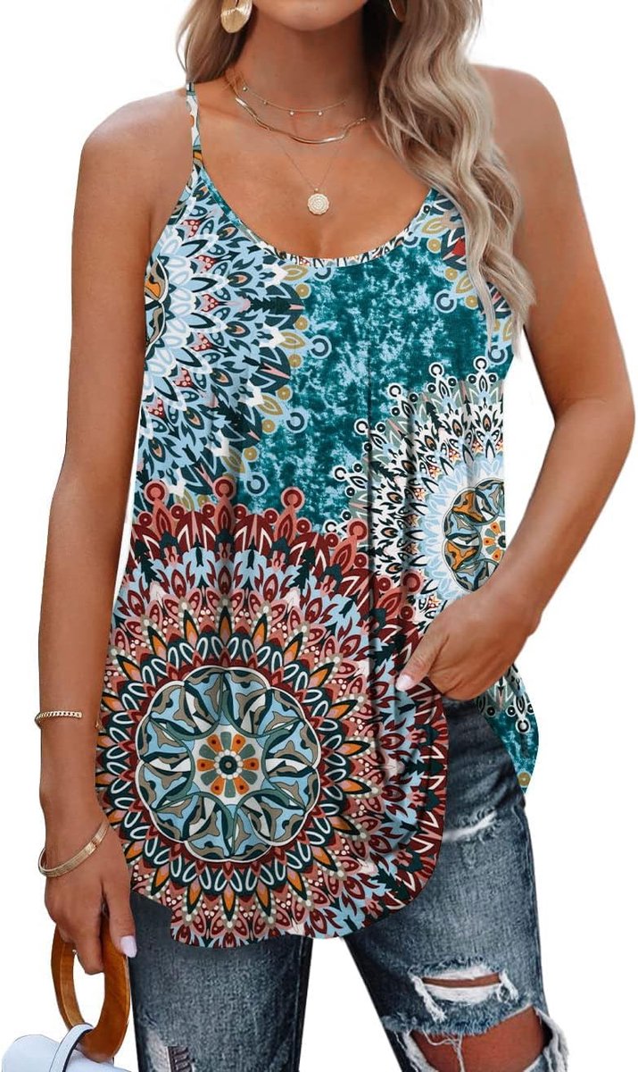 Tanktop dames S-2XL - Spaghetti bandjes - Mouwloos met plooien - Ideaal voor de zomer - SnelShoppen
