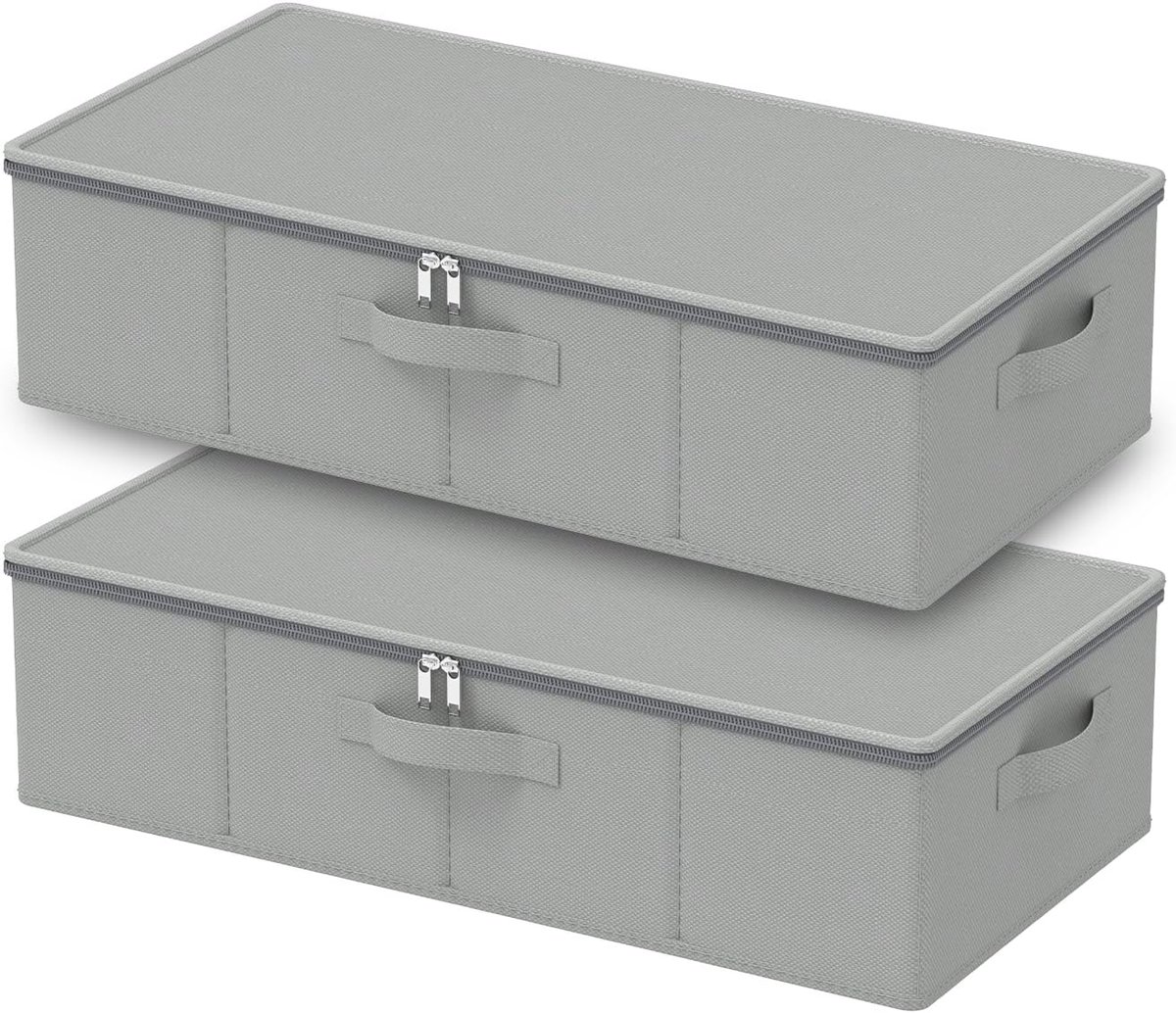 Opbergzakken voor ondergoed 60 x 30 x 15 cm - grijs - 2 stuks - hoogwaardige stof - ideale closet organizer - SnelShoppen