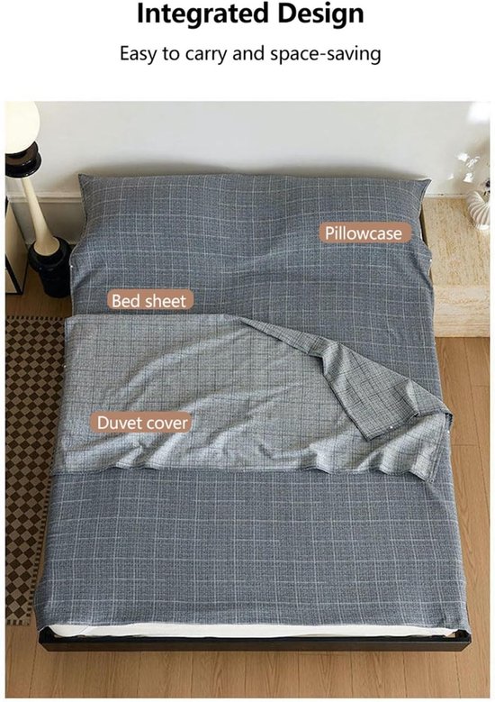 Slaapzakvoering Katoen - Reislaken Slaapzak - Schoon Reizen Kamperen - Dubbellaags Gaas - 160x210cm - Groen — afbeelding 5
