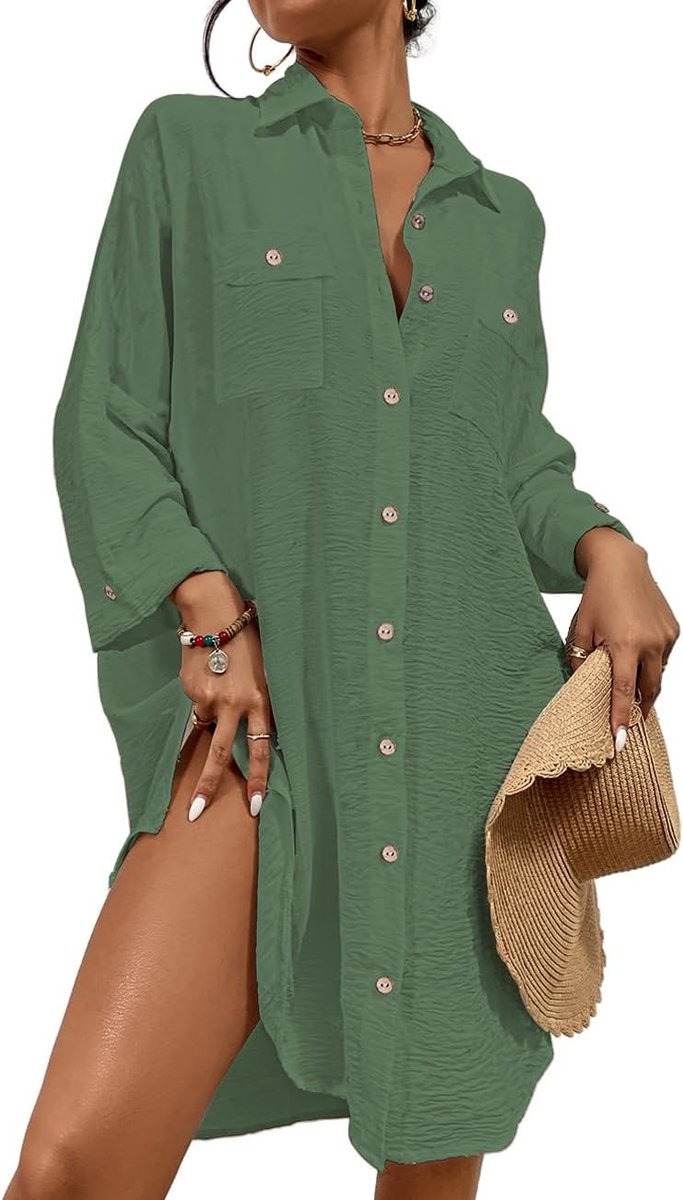 Zwemoutfit dames - open voorkant - franjes - stijlvol voor strandgebruik - SnelShoppen