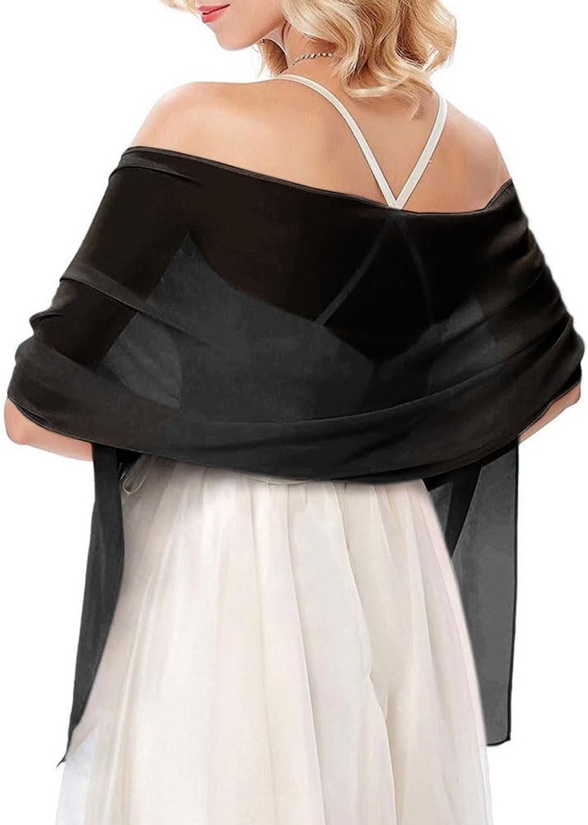 Chiffon sjaal dames - elegant nekerchief - zijdezacht chiffon - perfect voor avondkleding - SnelShoppen