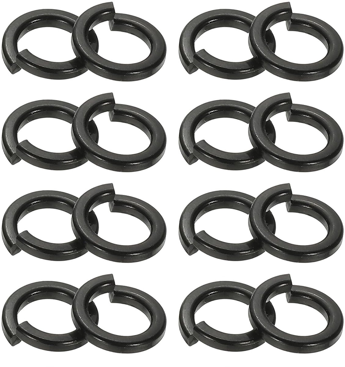 M6 zekeringschijven, 180 stuks splijtbeveiligingsringen, 304 roestvrij staal, zwart, zinkcoating voor schroeven, bouten, moeren, 6 mm x 9 mm x 2 mm