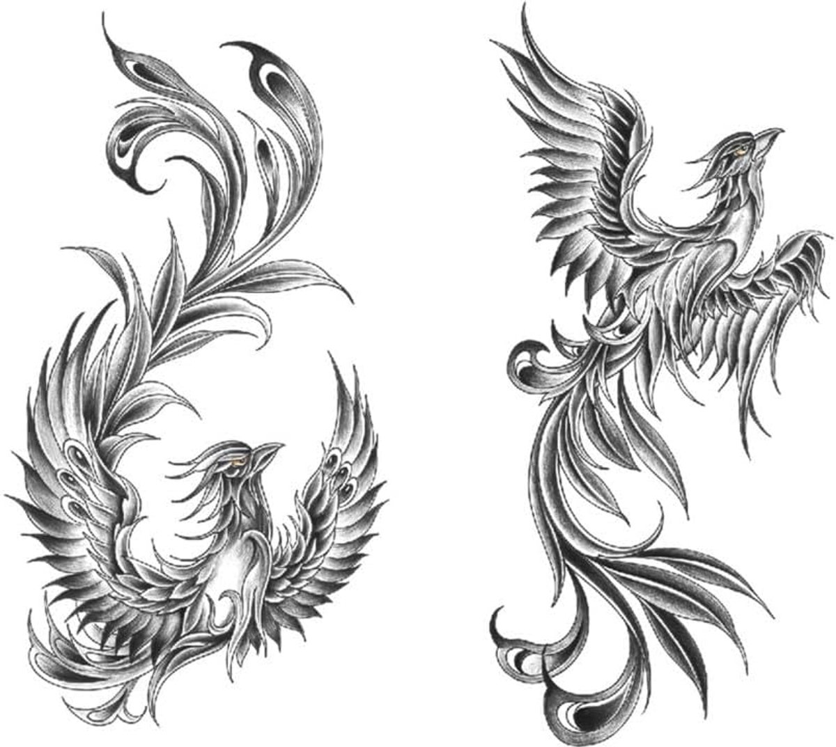Tijdelijke feniks tattoo stickers voor op de arm