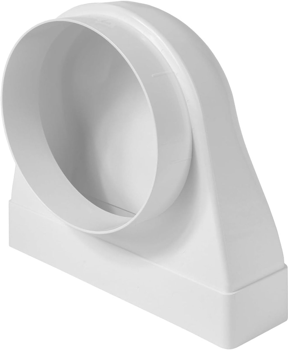 Market 90 graden 204 x 60 mm, rechthoekige buisconnector voor ronde ventilatiebuis, 150 mm, ABS-kunststof ronde buisverbinding voor verwarming, koeling, plat kanaal, rond ventilatiekanaal