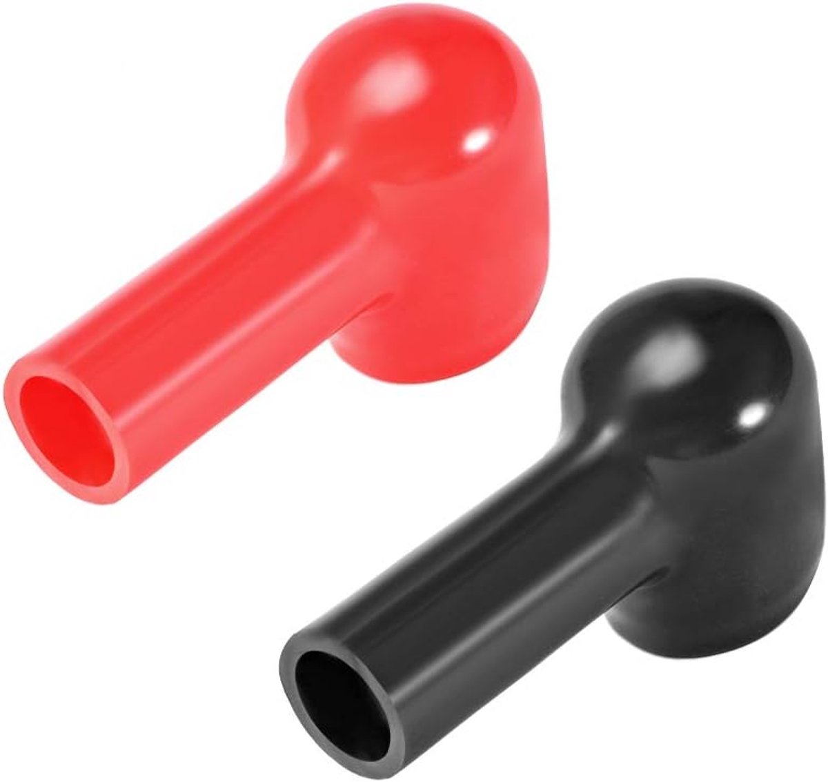 Sourcing map Batterijpool geïsoleerd rubber beschermende afdekkingen rood zwart [maat] 8 mm x 14 mm, 1 Paar