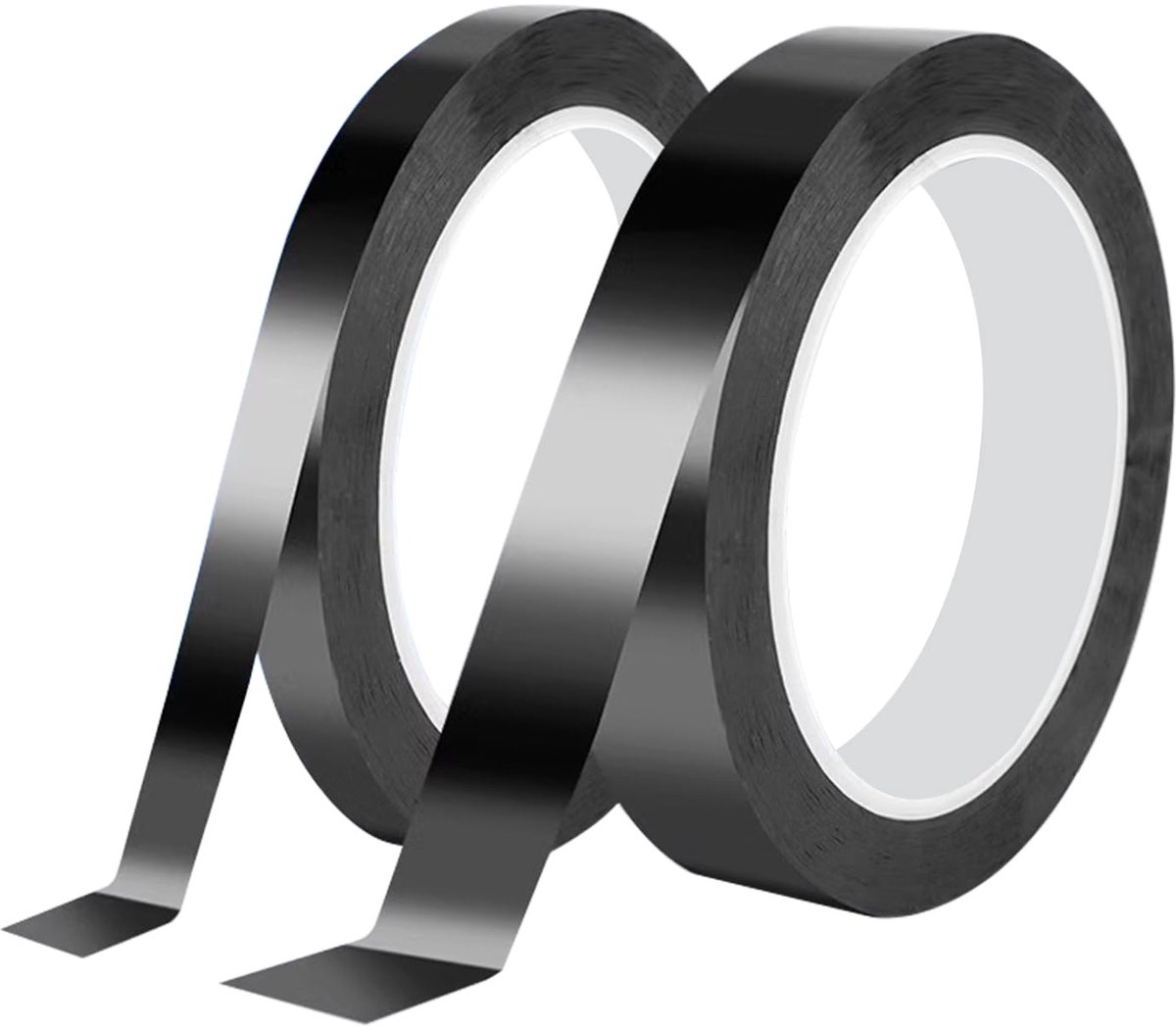 Isolatietape, 15 mm x 66 m Positioneringstape Mylar Tape, Zelfklevend Tape voor Whiteboard, Etiket, Decoratie, Zwart