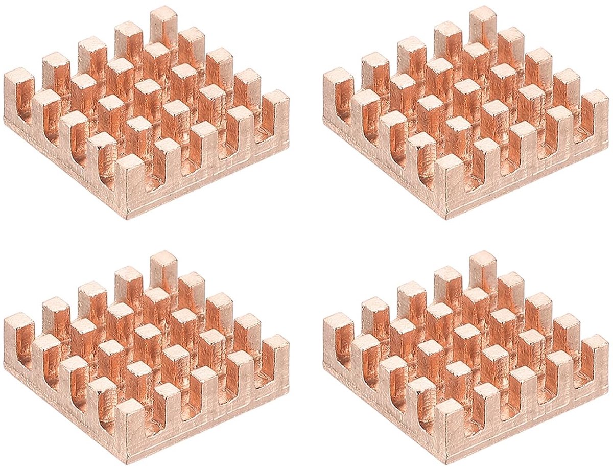 Koperen Koellichaam 13x13x4mm, 4 Stks Radiator Koeler Voor Raspberry Taart Chip CPU Power Transistor FET IC Power Versterker