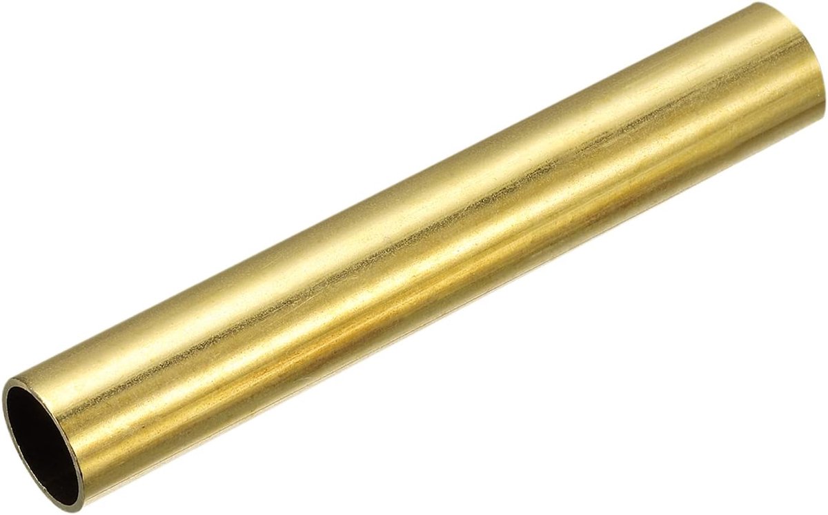 Messing buis, 16 mm AD, wanddikte 10 cm lang, rond, voor industriële doe-het-zelfprojecten