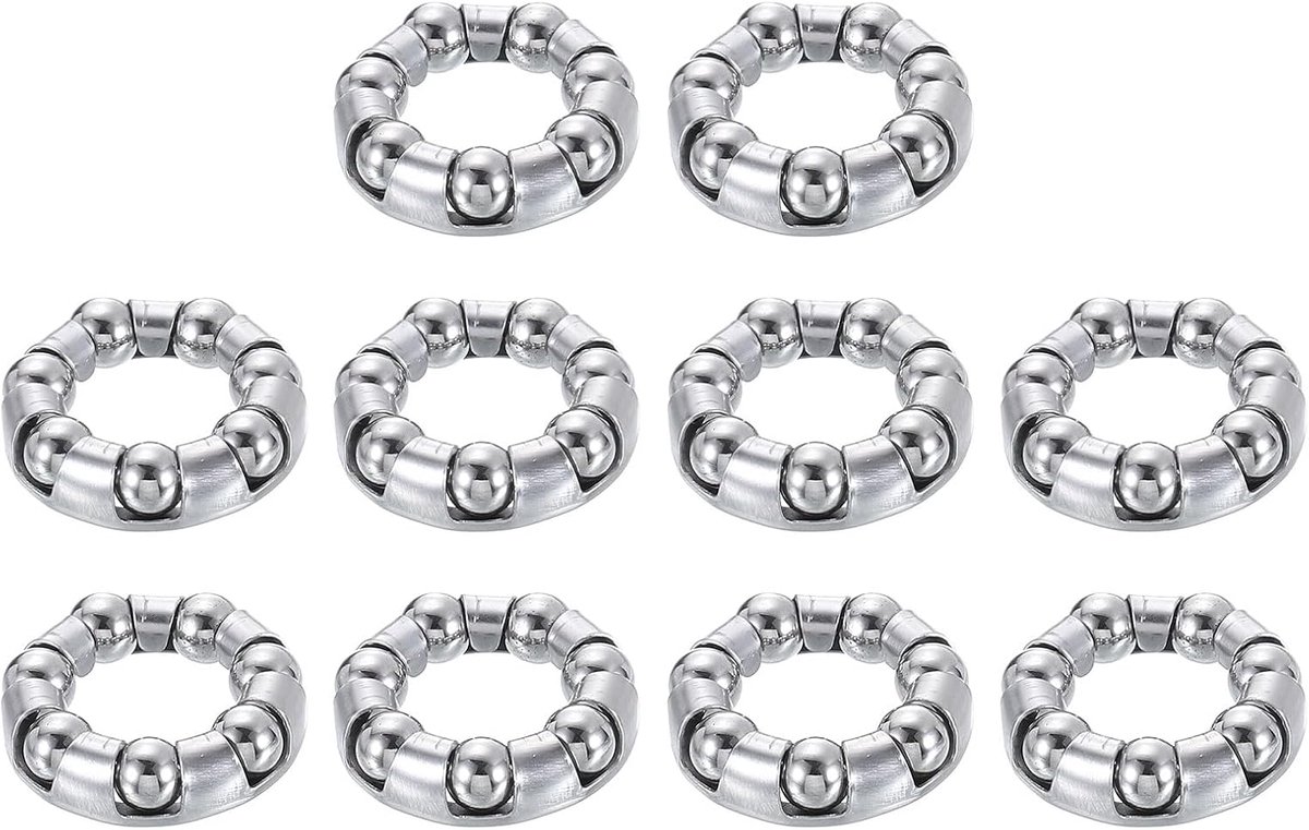 Crankstel voor fietsslinger met kogellagers van 6 mm (6 mm) x 7 kogels, 10 stuks reservekogellagers voor trapaslagers, fietsframelagers, reparatie