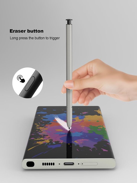 Stylus Pen voor Samsung Galaxy S25 Ultra 5G, S25 Ultra S Pen Vervangingsset met 4096 Drukgevoeligheid, Zonder Bluetooth, Zwart — afbeelding 4