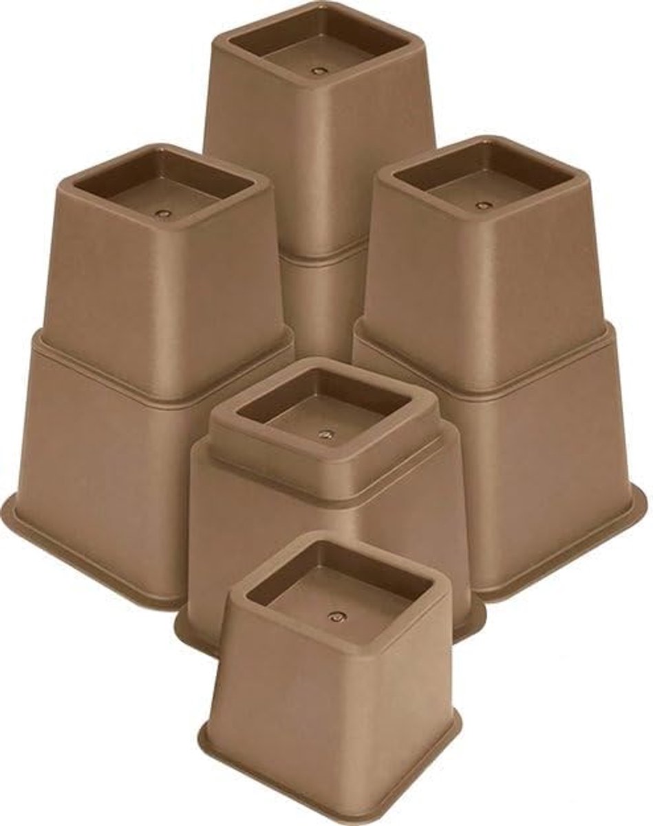Verstelbare meubelverhogers - 8, 13 of 20 cm - Sterk ABS plastic - Eenvoudige installatie zonder gereedschap - SnelShoppen