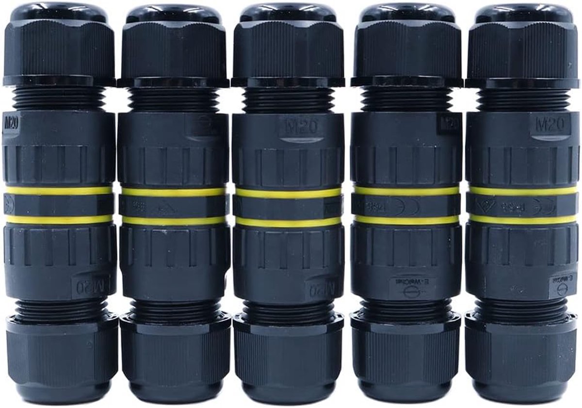5-pack IP68 waterdichte elektrische kabelkabelverbinders 450V 24A 3-pins 9-12mm 4M diepte buitentuinverlichting bekabeling