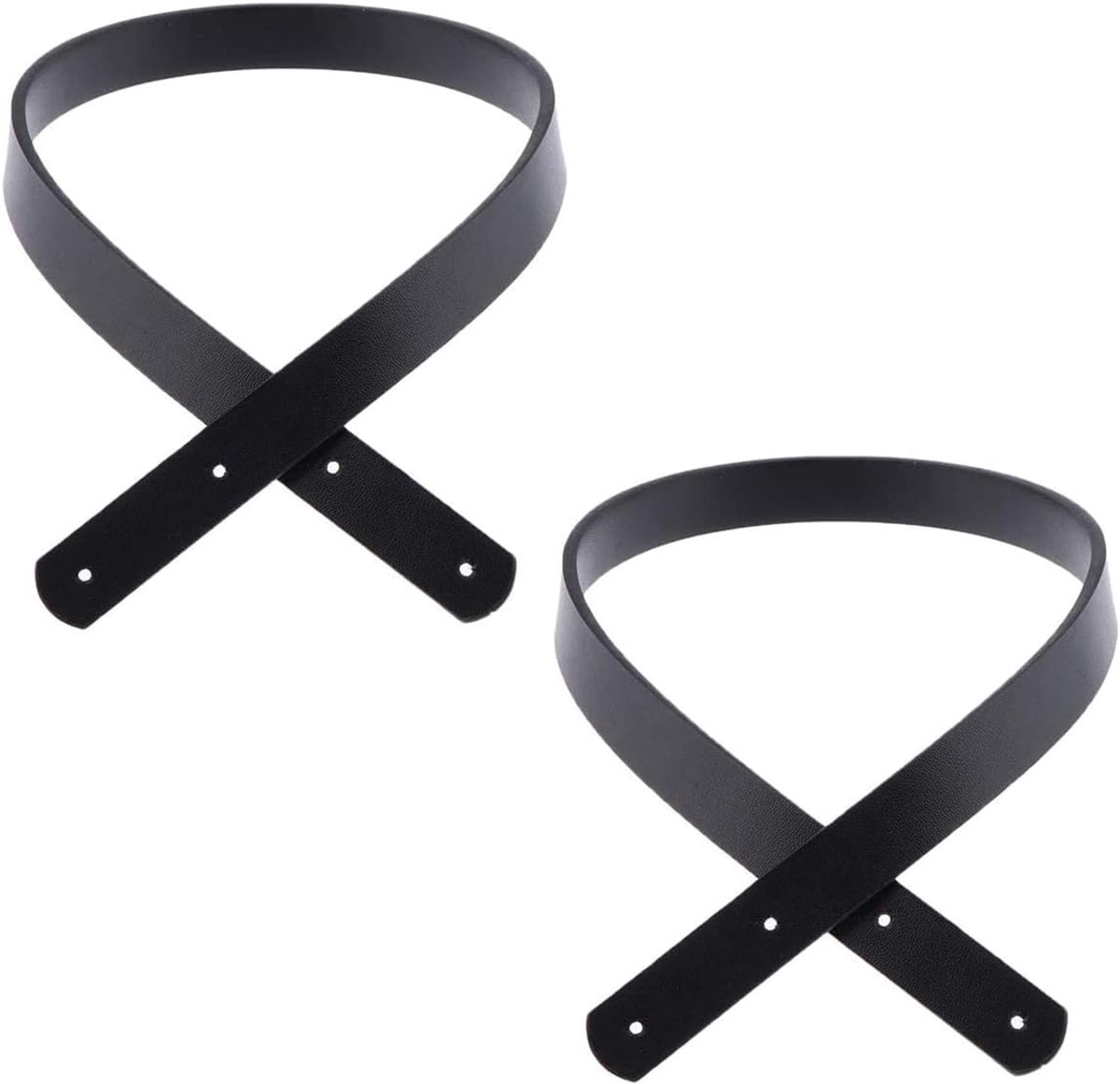 60cm solide PU lederen draagtas riem handtas handvat voor tas maken, portemonnee maken naaien op tas handvat vervanging een paar (2 stuks) - zwart
