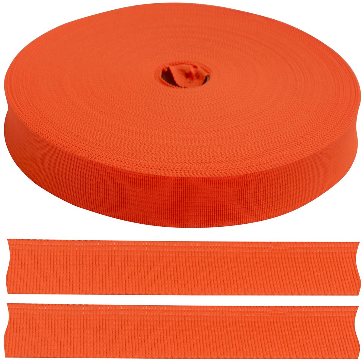 - C77541 - rol ripslint van polyester, 50 meter x 20 mm - kleur oranje - kleding kussen dekbedden