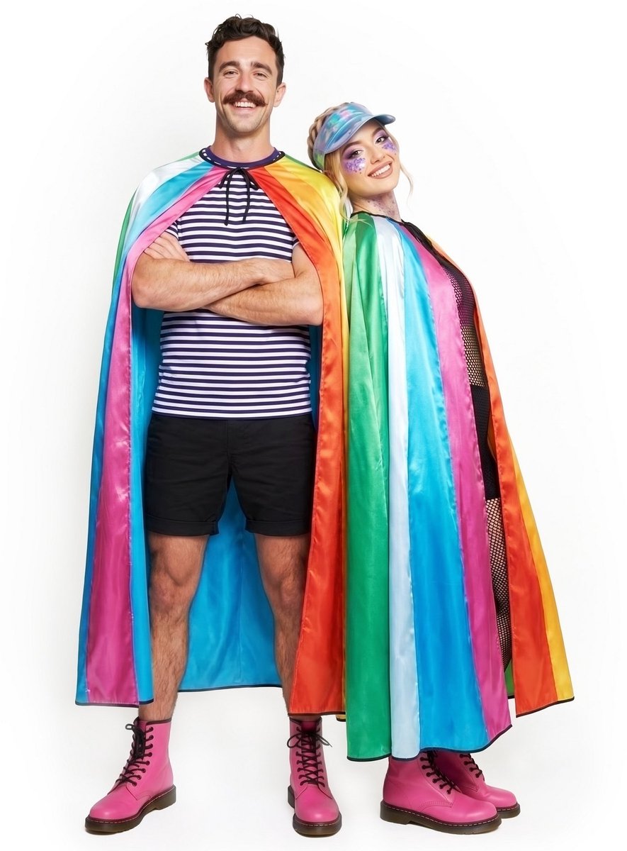 Regenboog cape - Carnaval mantel