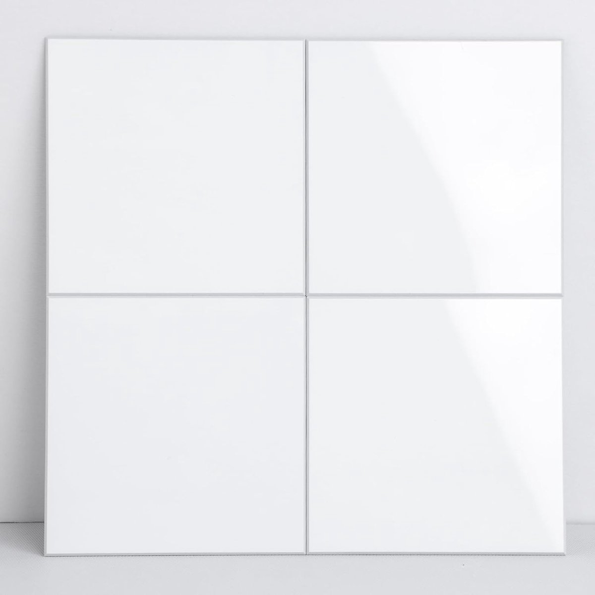 Muurtegels voor keuken schillen en opplakken, marmeren achterwand dik, vierkant ontwerp met marmerlook, zelfklevende tegelstickers van 22 x 22 cm, witte plaktegels voor keuken (5 vellen).