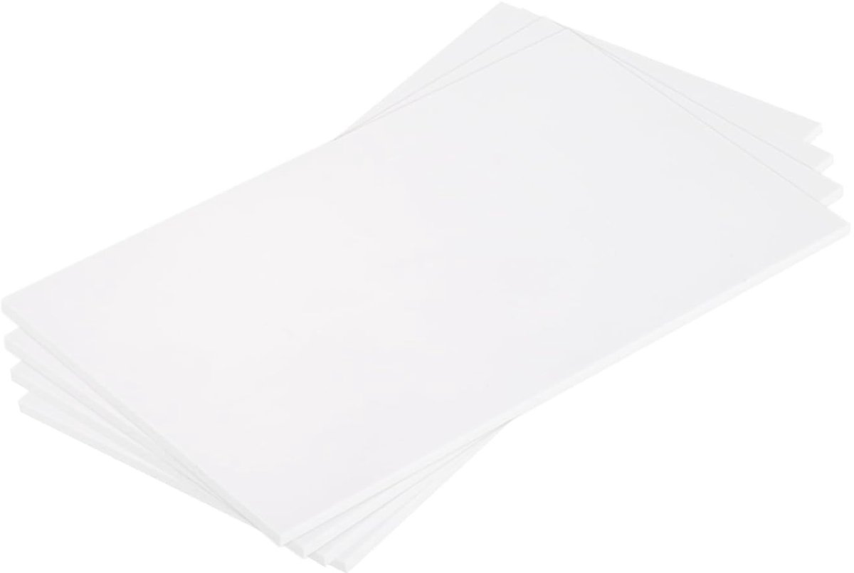 4 stuks ABS kunststofplaat, ABS plaat 18x10cm 4mm dik voor knutselen, modelbouw, auto reparatie, wit