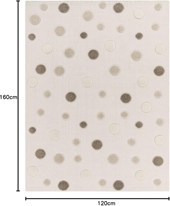 Home Vloerkleed Kinderkamer Gestippeld Speelkleed High-Low Effect Zacht Natuurlijke Tinten Onderhoudsvriendelijk Modern, Maat:120x160 cm — afbeelding 5