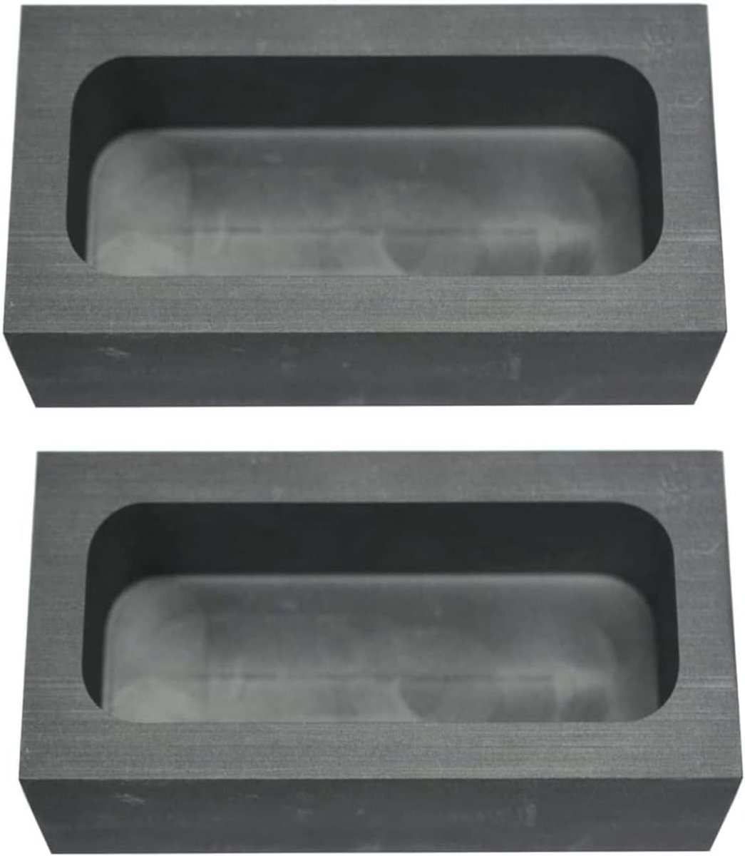 Grafiet Staafvorm Gietmal Mal Kruik voor Smelten Gieten Raffinage (2 stuks 2kg (125x60x40MM))