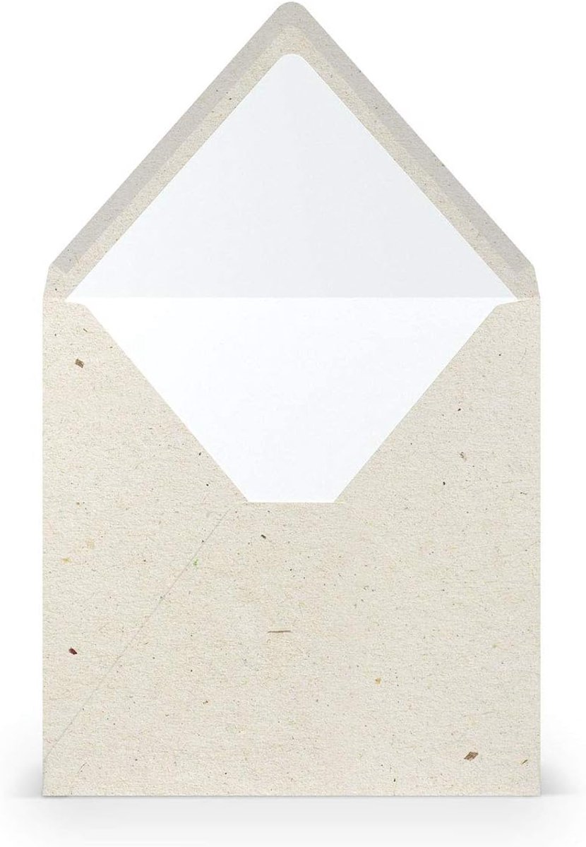 25 enveloppen vierkant, terra vanille, crème, beige - 100 g/m² enveloppen zonder venster 16,4 x 16,4 cm - bruiloftsenveloppen met natte plakrand, puntige klep