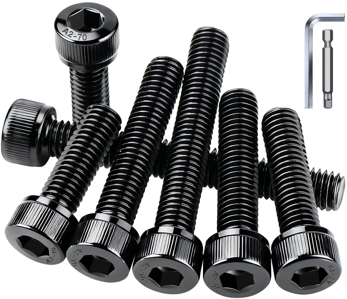 M8x40 roestvrij staal, 15 stuks cilinderschroeven met binnenzeskant DIN 912/ISO 4762 schroeven zwart A2 V2A inbusschroef zeskantschroeven voor het bevestigen van