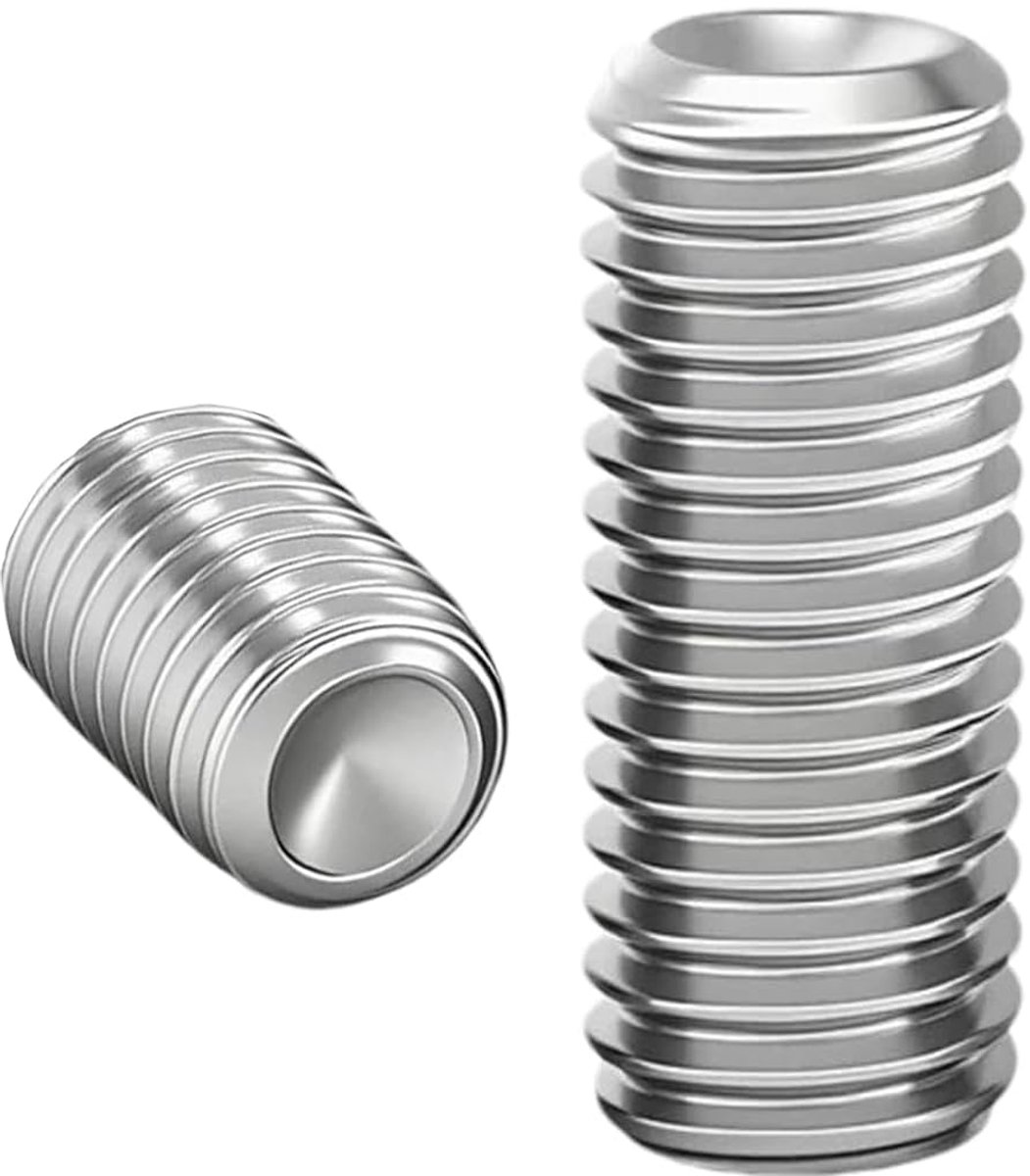 Zonder kop (maat M3 / M4 / M5 / M6 / M8): schroefschroeven / binnenzeskant kegelboor van roestvrij staal (A2/394),