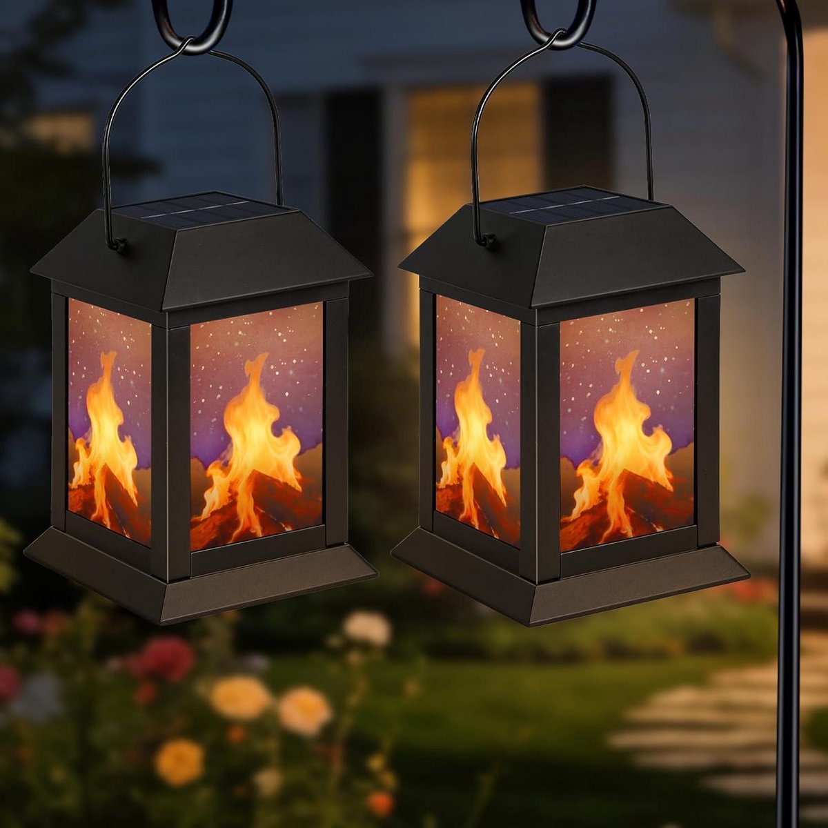 Lantaarns voor buiten – zacht, constant LED-licht, weerbestendig kunststof, decoratieve hanglantaarns voor terras, tuin, hek of boom