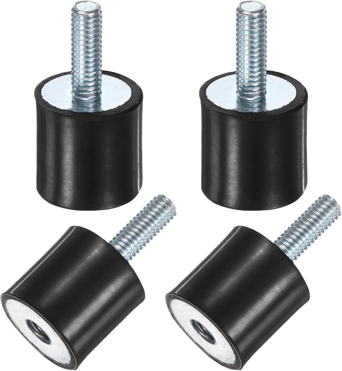 METERXITY 4 stuks rubberen houders D 20 mm x H 20 mm mannelijk/vrouwelijk cilindrische trillingsisolatoren schokdempers met draadstangen M6 x 18 mm voor luchtcompressor