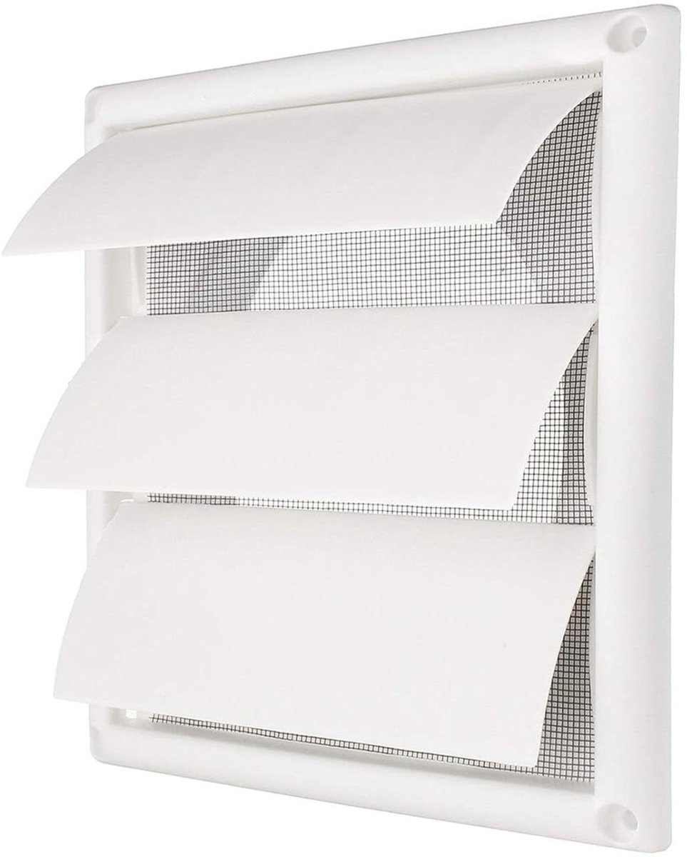 Ventilatierooster - Muurrooster Afdekking - Luchtcirculatie Verbeteren - Eenvoudige Installatie - 200x200x40mm - Wit