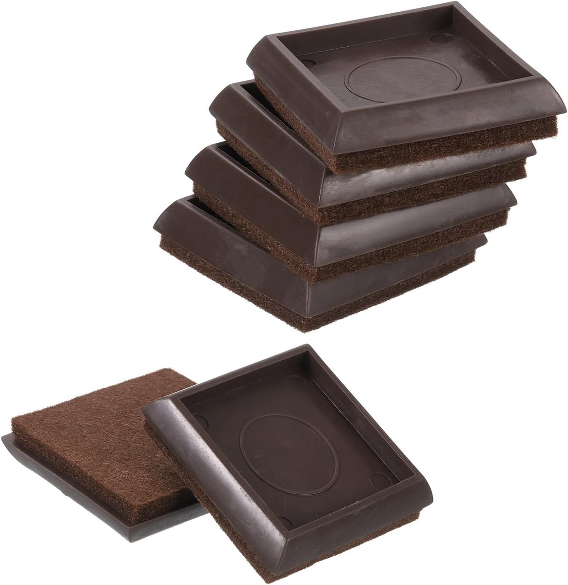 Meubelpads, 10 stuks 1-13/16 inch meubelglijders, vierkante stoelpootbeschermers met vilt voor tapijten en houten vloeren, zware meubels