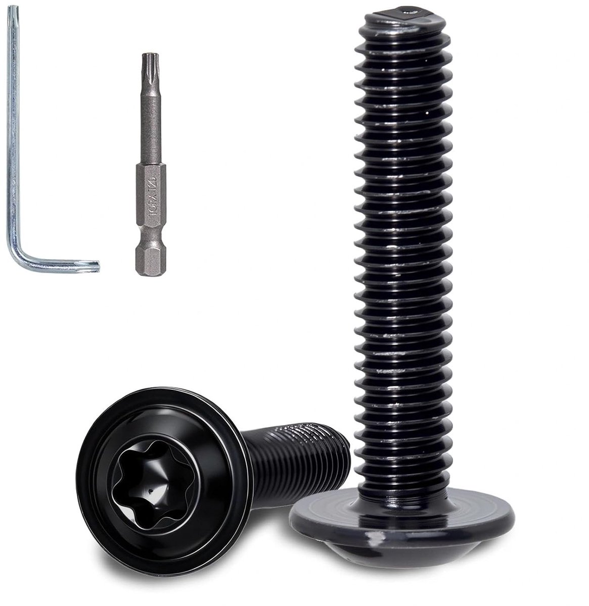 50 stuks lenskopschroeven met flens M4 x 25 mm Torx zwart roestvrij staal A2 V2A schroeven platte kopschroeven machineschroeven voor pc-behuizing, fietsaccessoires en huishoudelijke reparaties