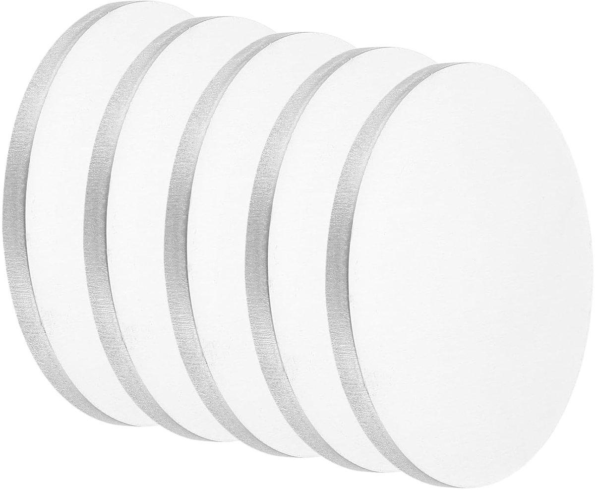 5 stuks aluminium platen, 50 mm x 4 mm, ronde aluminium platen, 1060 aluminium schijven, hanger, ronde stans, onbewerkte stansen voor lasersnijden, metalen stansen, sieraden maken