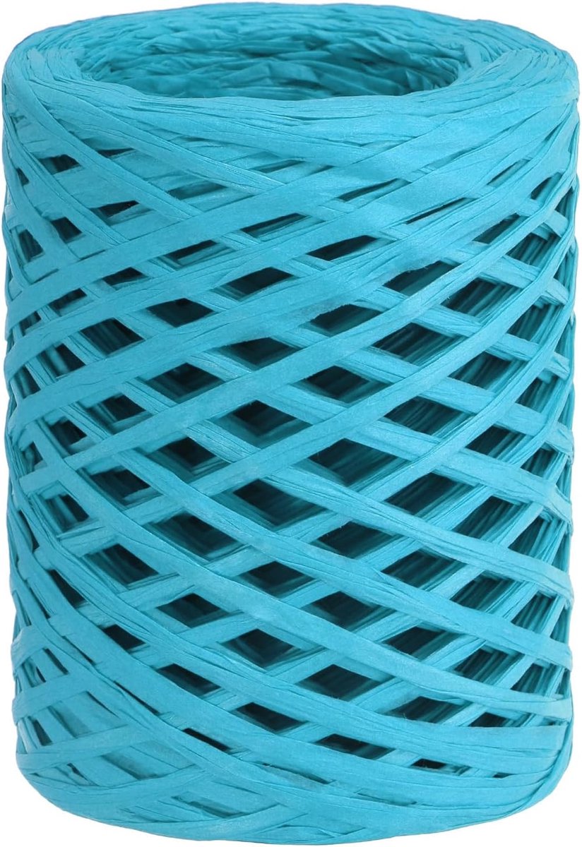 Raffia Lint 100 Yard, 1 Roll Natuurlijke Verpakking Papier Touw String voor Gehaakte Doos Wrapping Craft Vakantie Decor, Hemelsblauw