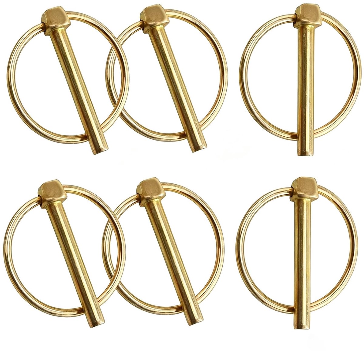 6 stuks ronde klapstekers, 6 x 30 mm vouwsplinten, verzinkte klapsplinten, veiligheidsklapstekker, assortimentskit, voor boot, fiets, aanhanger, tractor, grasmaaier