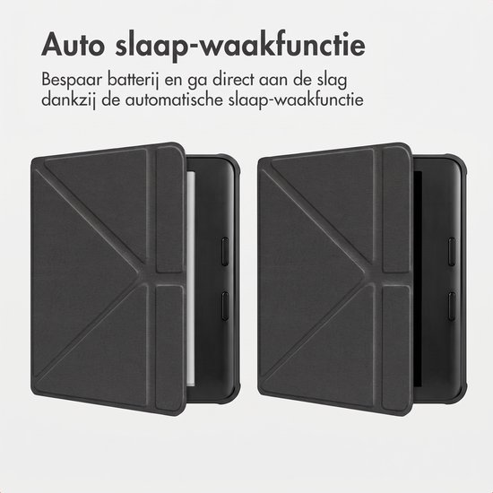 iMoshion Ereader Cover / Hoesje Geschikt voor Kobo Libra Colour - iMoshion Origami Bookcase e-reader - Zwart van iMoshion — afbeelding 3