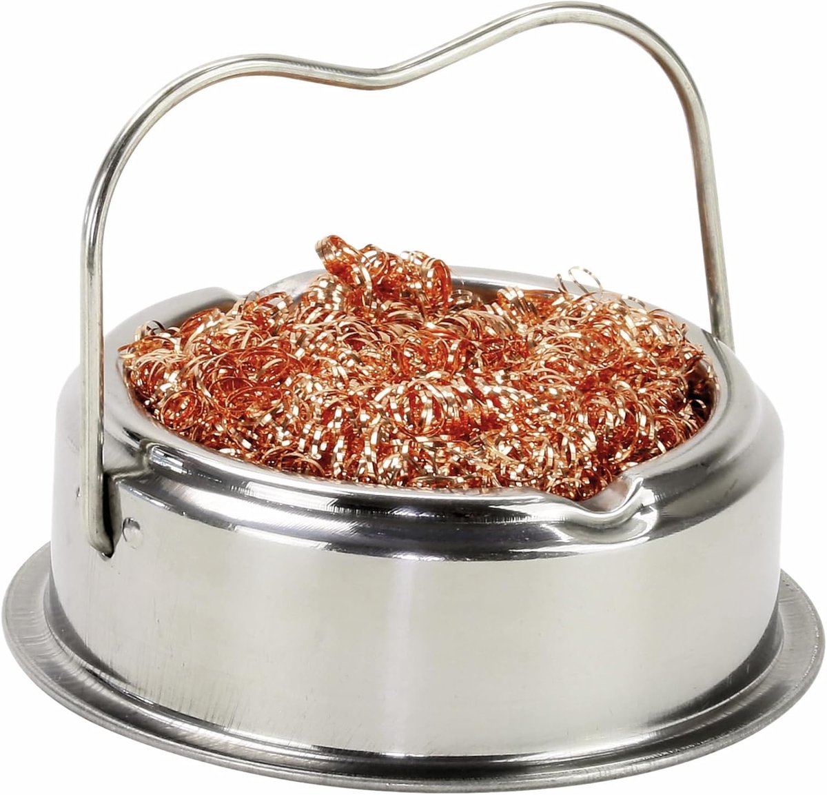 Soldeerpuntreiniger, reiniger als spons van messingwol, met houder en soldeerbouthouder