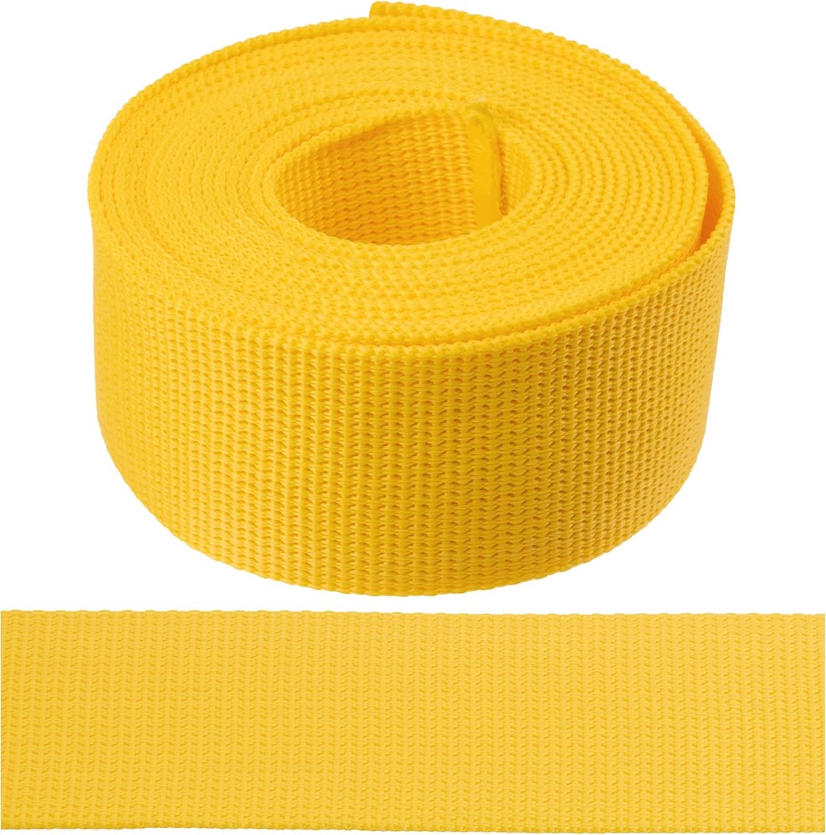 - Polyamide band, kleur geel, 3 meter | breedte 40 mm | voor naaien, bevestigen, klussen, DIY