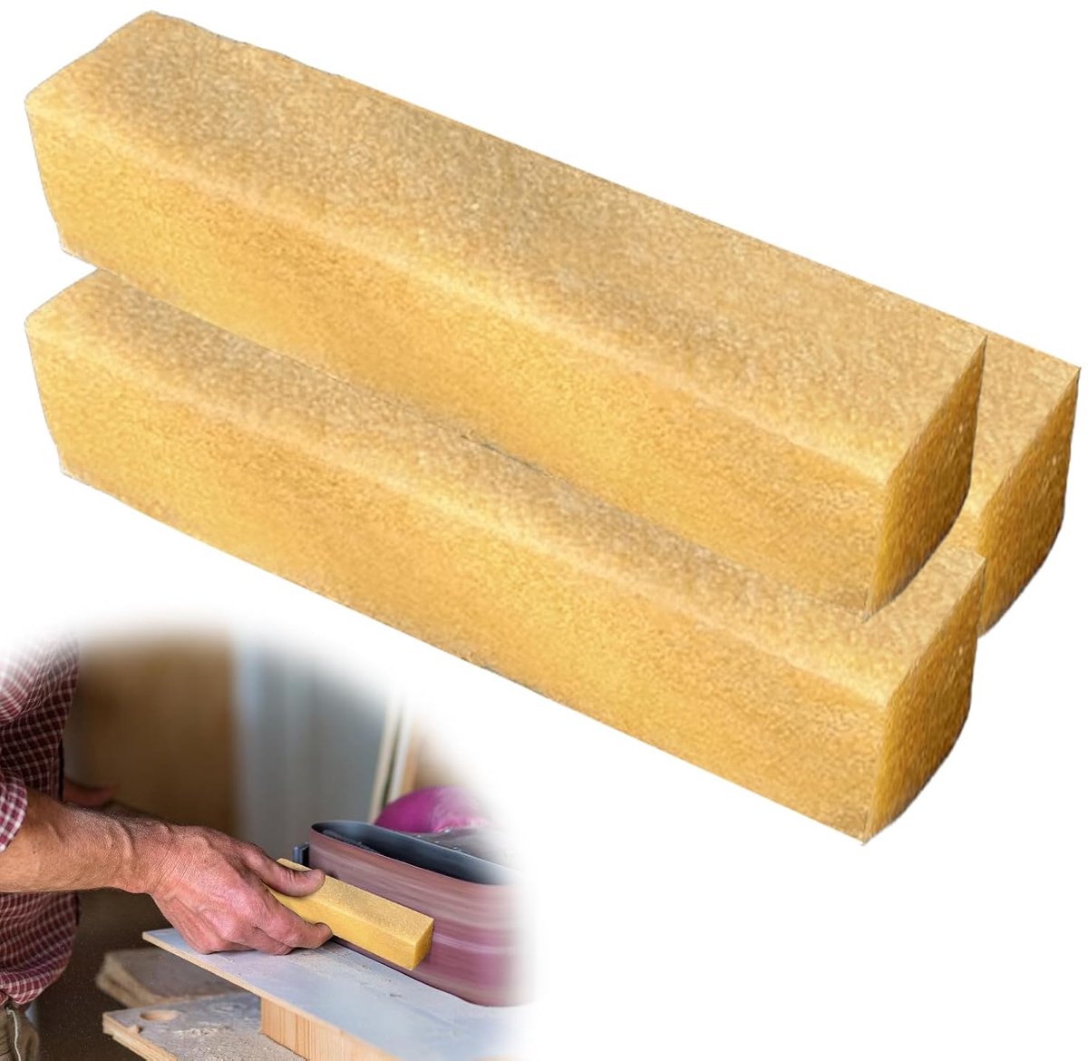 Schuurband reinigingsblok, 3 stuks 200 × 40 × 40 mm schuurpapier reinigingsblok, hoogwaardig natuurlijk rubber, rubber schuurpapier voor het reinigen van schuurbanden, schuurschijven