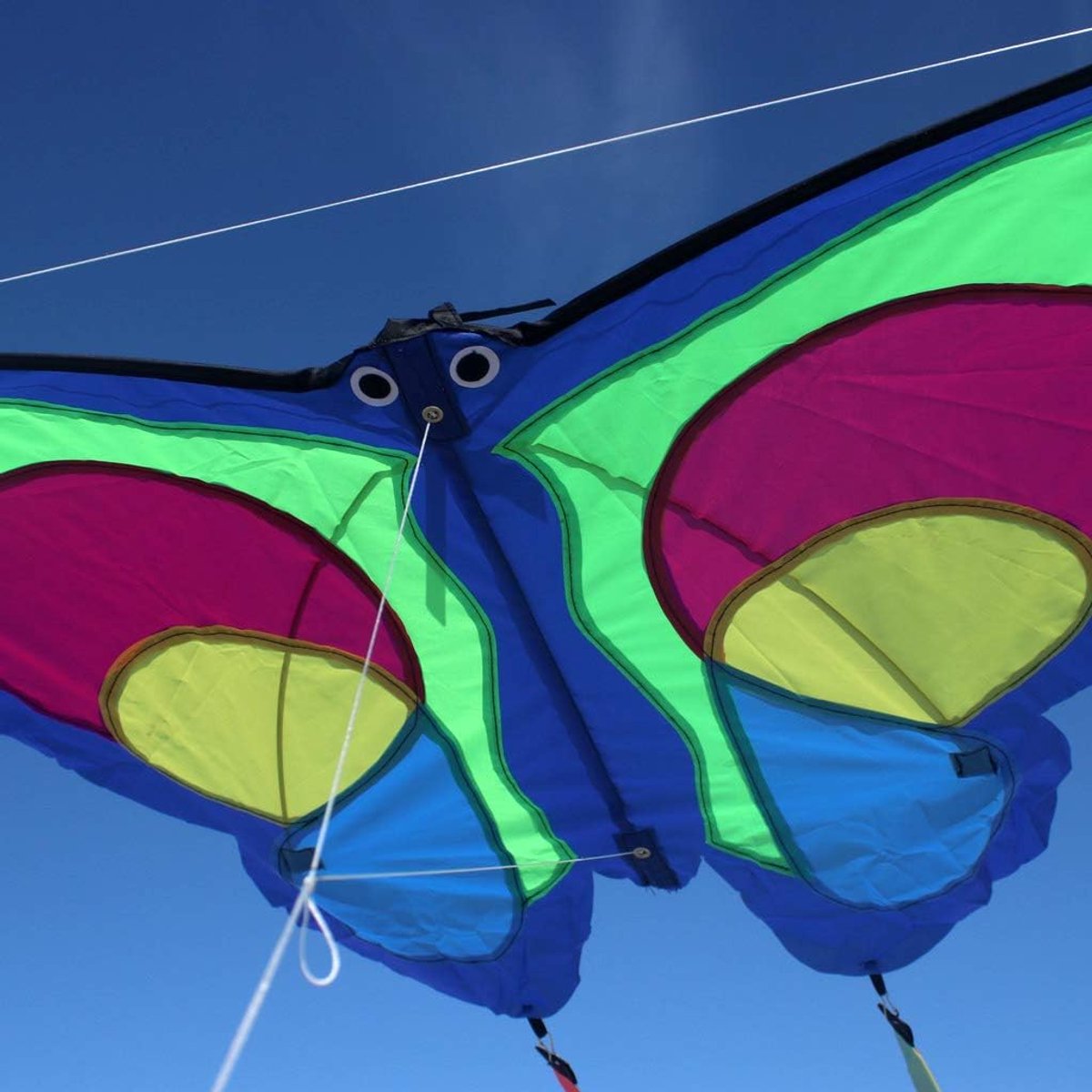 Vlieger Susie Butterfly 92 x 55 cm - Kindvriendelijk - Lange gekleurde staarten - Makkelijk vliegen in weinig wind - SnelShoppen