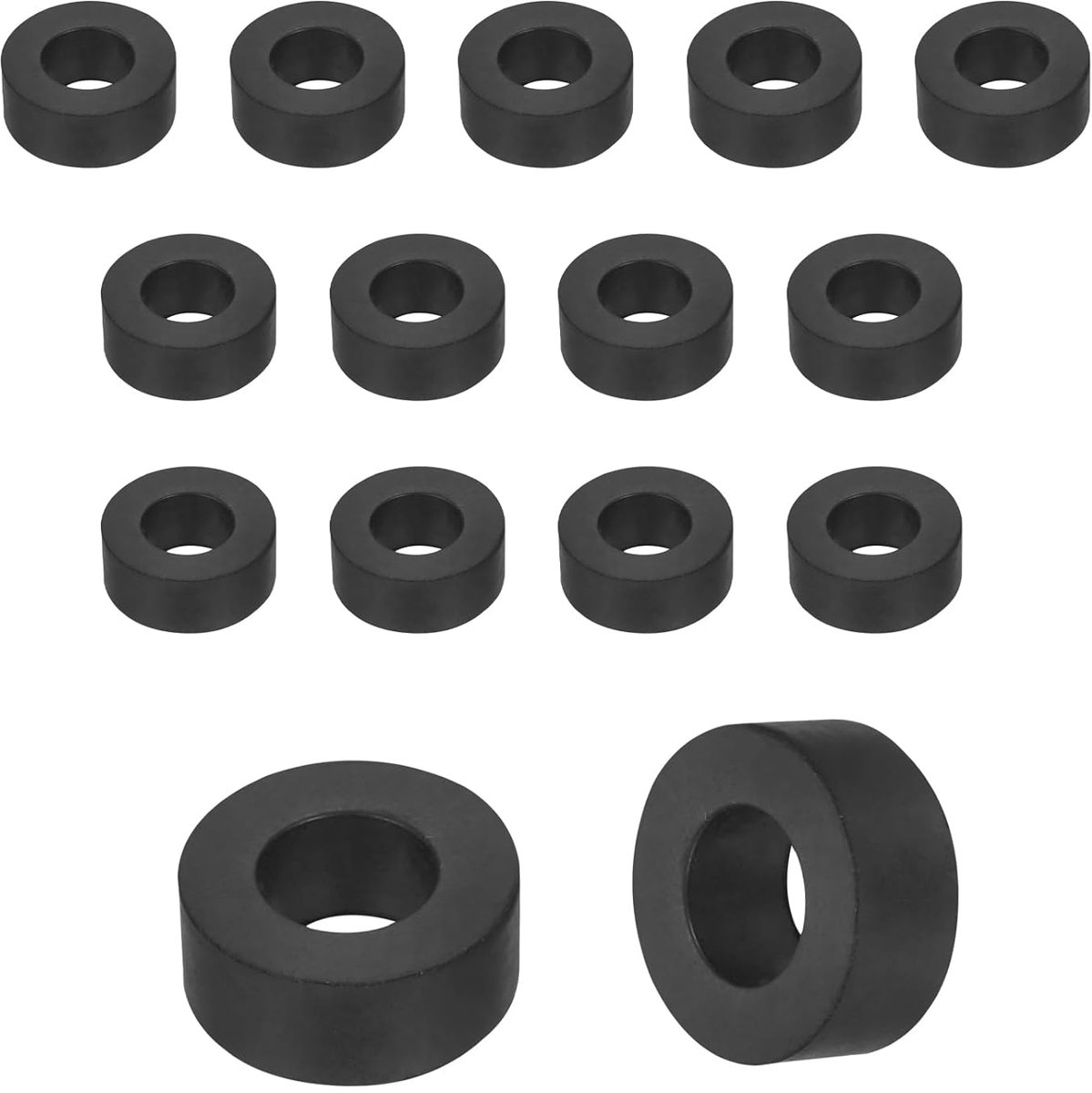 15 stuks afstandhouders, rubber, 1,9 x 1,0 cm, rond, anti-vibratie-sluitringen, isolatiehulzen, 0,8 cm, dikke rubberen schijf voor huishoudelijke apparaten, auto-boot, zwart