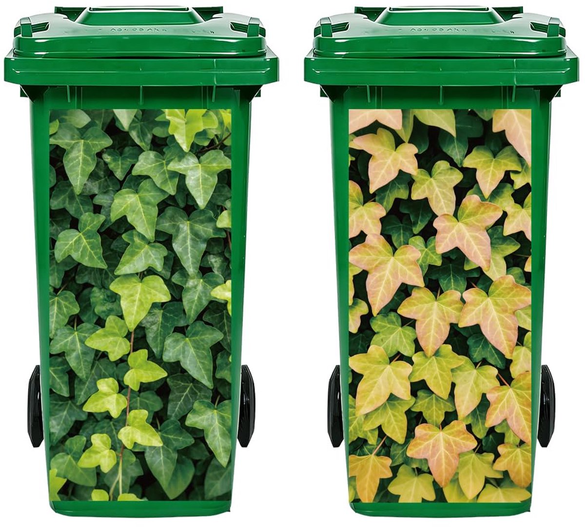 2 stuks klimop decoratieve vuilnisbakken stickers 82 x 38 cm vuilnisemmer stickers decoratie blad Wheelie Bin stickers voor vuilnisbakken containers oprit tuin buiten indoor decoratie