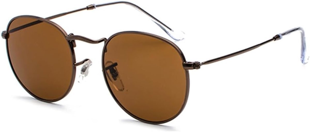 ronde gepolariseerde zonnebril dames heren vintage super licht metalen montuur glazen retro mode bril voor rijden vissen