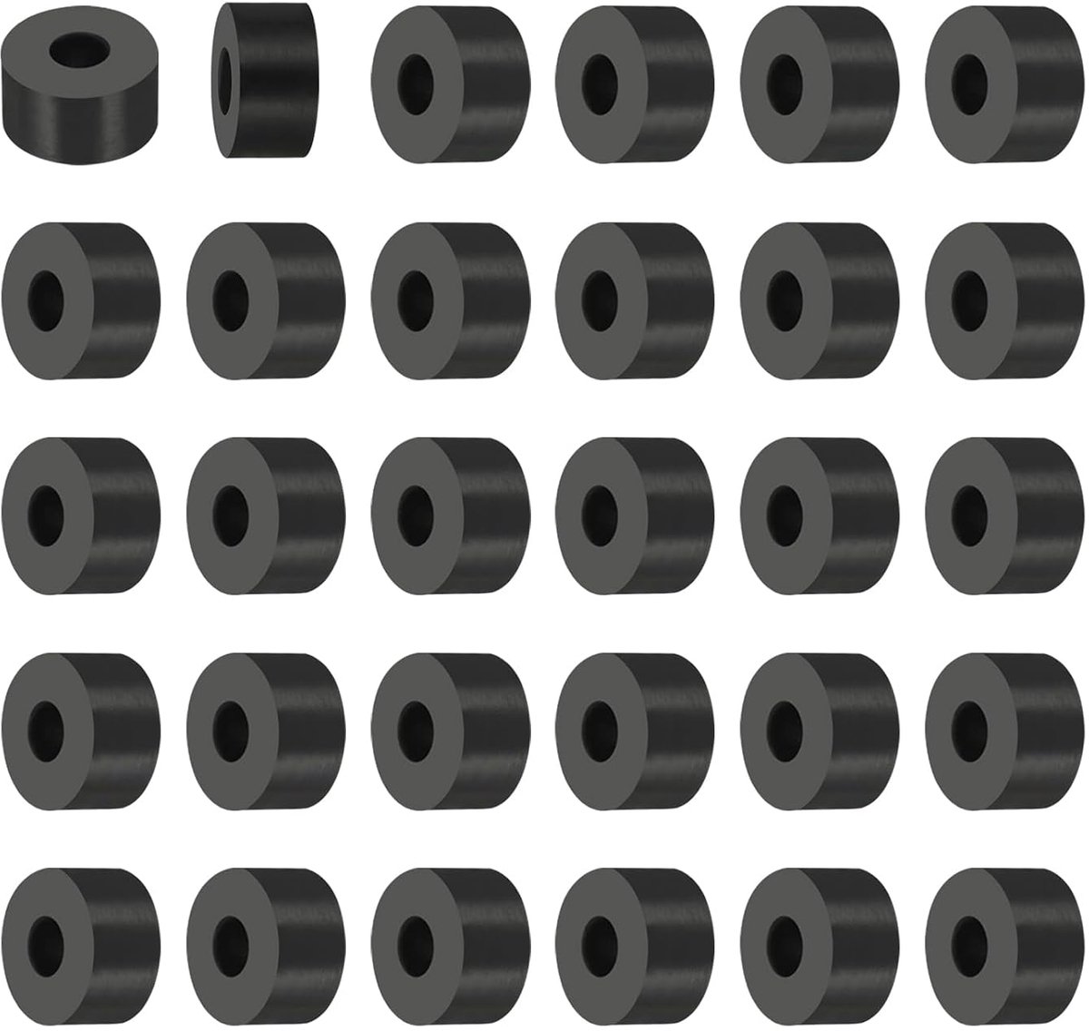 30 stuks rubberen sluitringen met gat, ID 10 mm OD 25 mm hoog 15 mm rubberen afdichting, rond, geluidsdemping, rubberen ringen, platte afdichting voor auto, motormontage