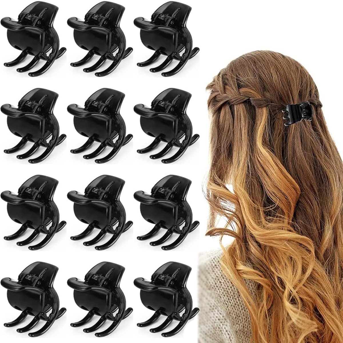 Haarspeldjes voor Meisjes Vrouwen 12 Stuks Plastic Klauw Pins Klemmen,Haar Klauw Clips voor Vrouwen,Plastic Haarklauwen Voor Meisjes en Vrouwen
