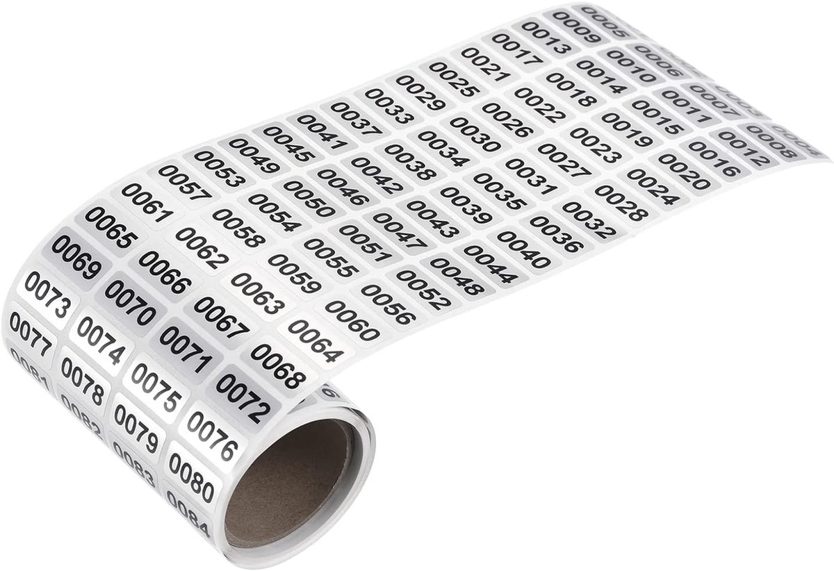 Sourcing map 1 tot 1000 opeenvolgende nummer stickers inventaris label zwart nummers voor kantoor magazijn nummering classificatie