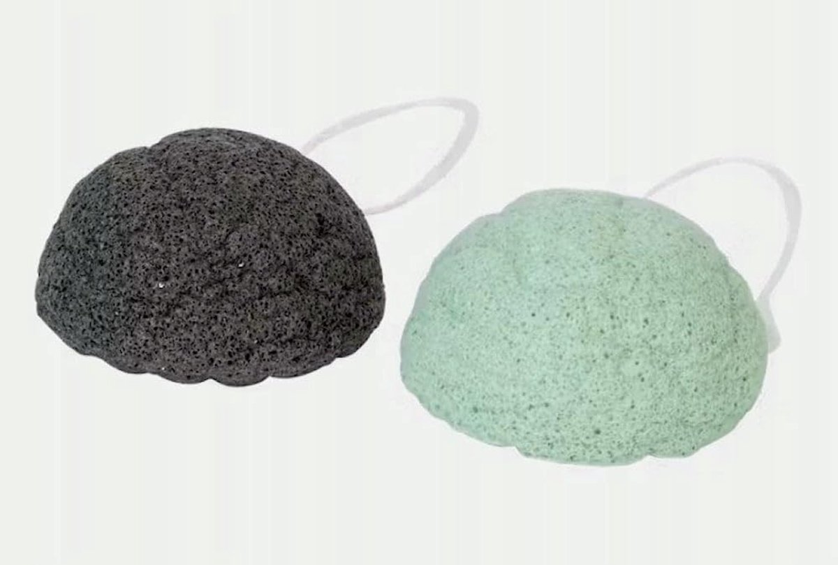 Konjac spons 2 stuks - natuurlijk - geschikt voor gevoelige huid - ideaal voor gezichtsreiniging - SnelShoppen