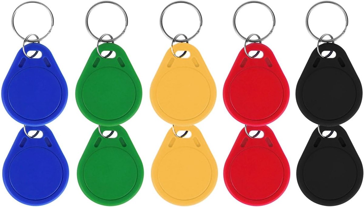 10 stks 13.56 MHZ RFID KeyFob Tag ABS IC Tags NFC 1K Tag voor Toegangscontrole (Mix Kleur)