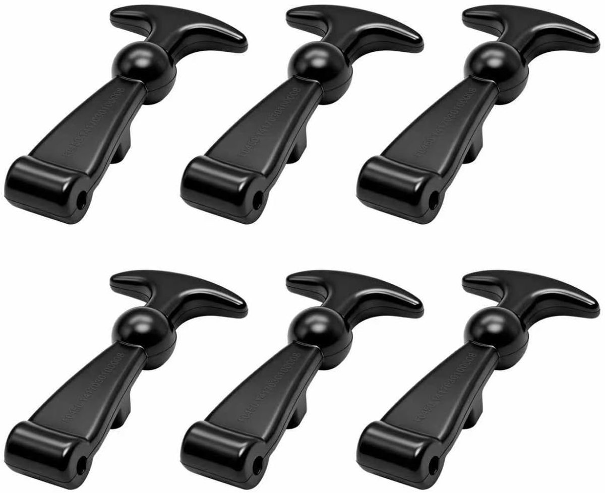 kaphouders, 6 stuks, rubberen kapsluiting, T-greep, bevestigingselementen, geschikt voor tractoren, automotoren, gereedschapskisten en wagenaccessoires