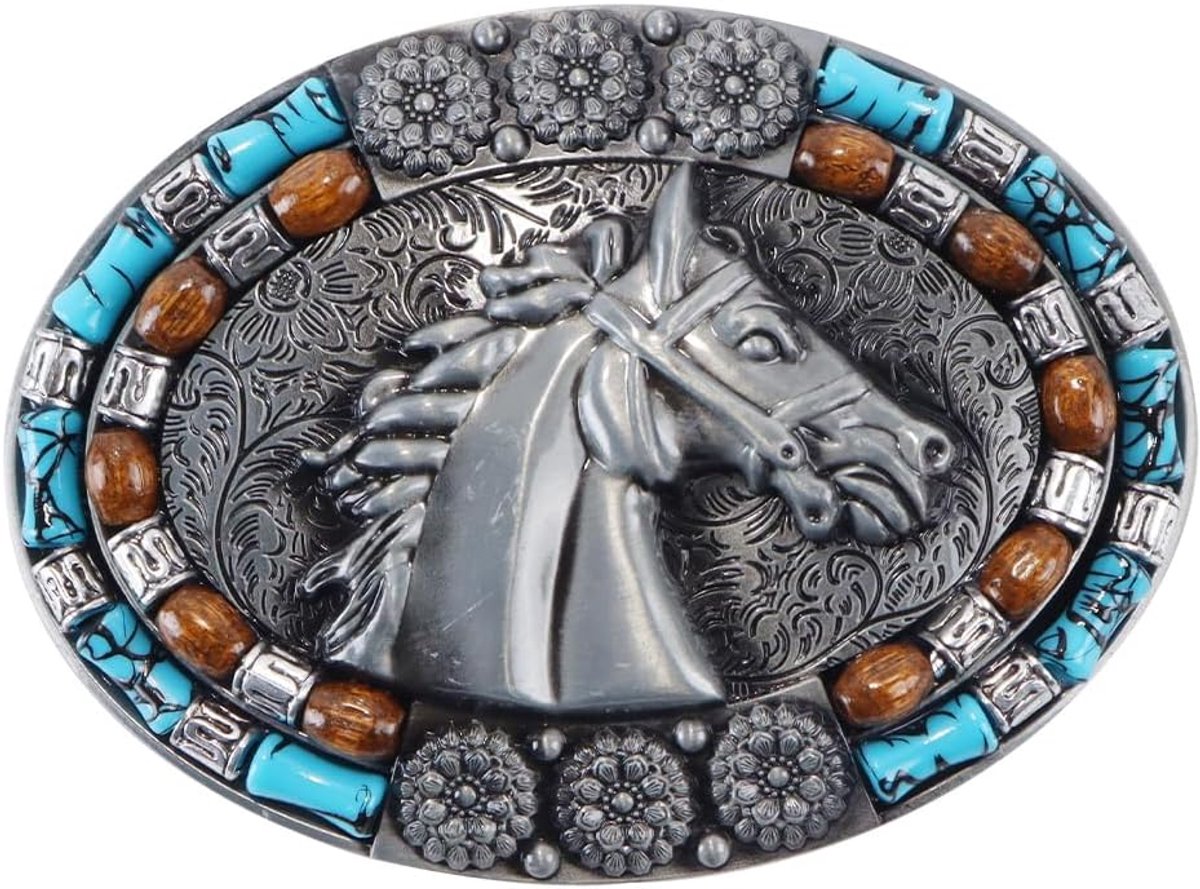 Riemgesp met paardenhoofd van zinklegering, western cowboy riemgesp voor heren, cadeau voor paardenliefhebbers, accessoire voor ranch en rodeo
